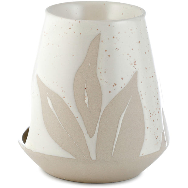 Florens Hesperantha Cream Glaze Relief Stoneware Oil Burner