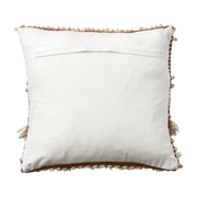 Textured Boho Cushion in Rust & Beige - reverse image 