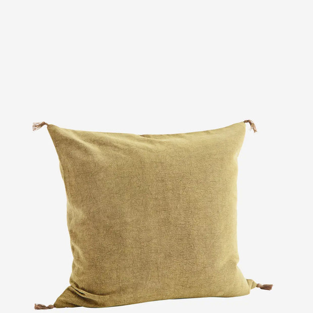 50x50 cotton cushion in "dijon" mustard.