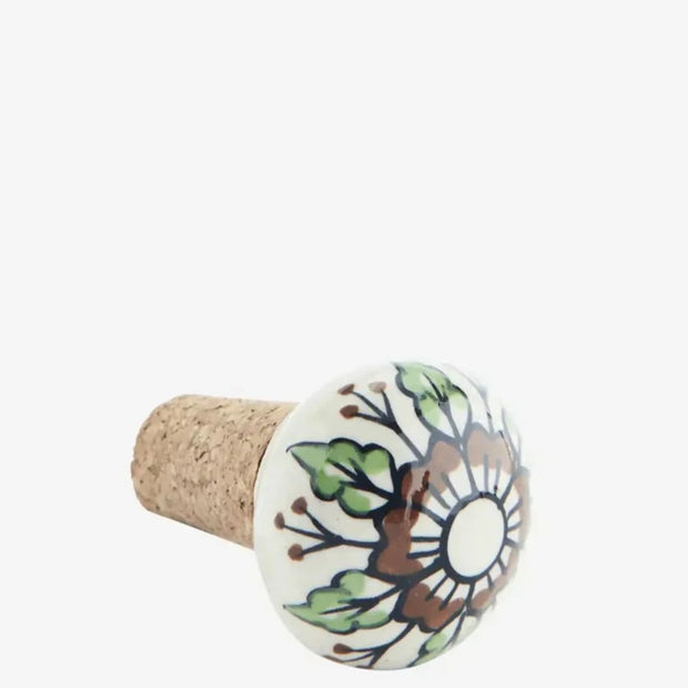 Hand Painted Stoneware Bottle Stopper