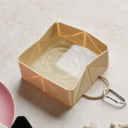 Foldable Dog Bowl in Nude