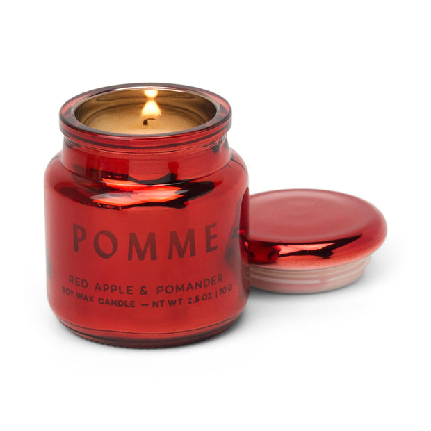 Chroma 2.5oz/71g Pomme Metallic Glass Candle - Red Apple & Pomander
