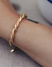 B057 Gold Twist Cuff Bangle