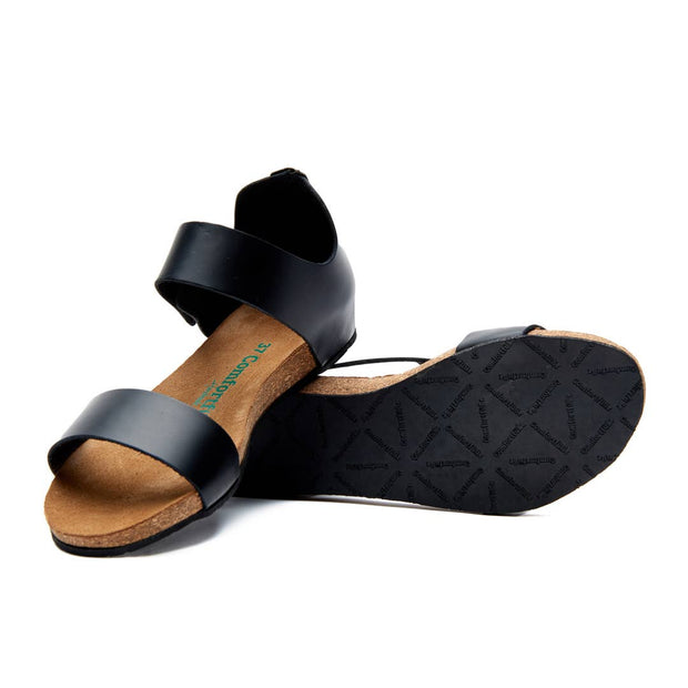 Occa: Black Leather Sandals -From Victoria shop