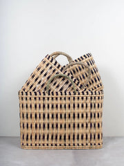 Indigo Woven Reed Basket, 3 sizes