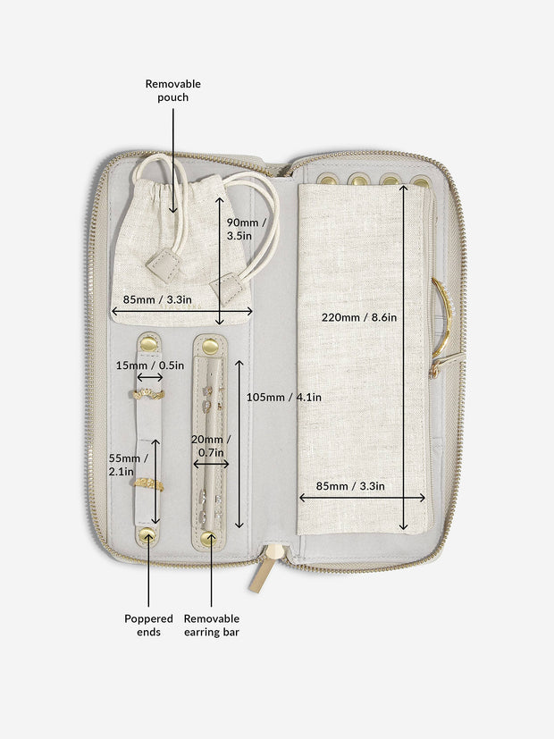 Oatmeal & Linen Jewellery Roll