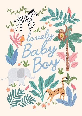 'Lovely baby Boy' Greeting card