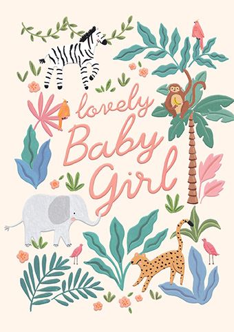 'Lovely baby Girl' Greeting card