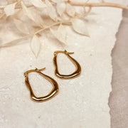 E097 Everyday Abstract Hoop Earrings