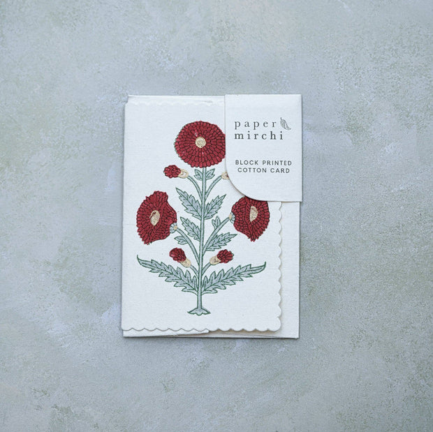 Hand Block Printed Greeting Card - GC Genda Sage