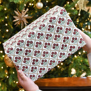 Block Printed Wrapping Paper Sheets - BP Trellis Cherry