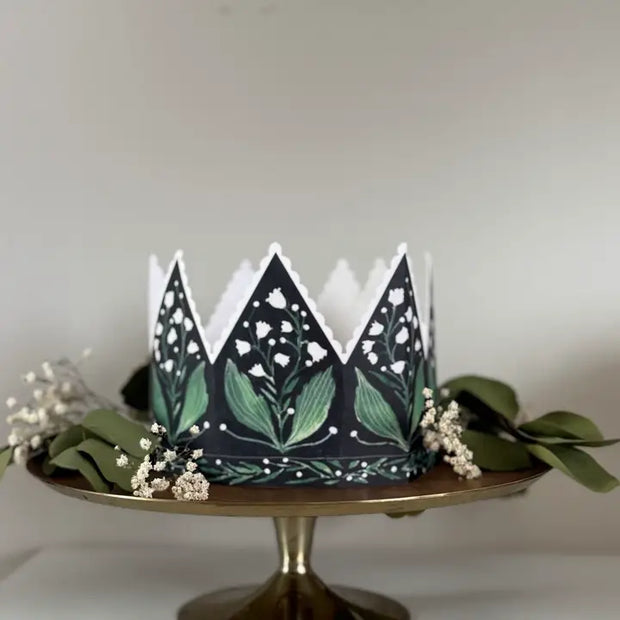 Botanical Party Hat Crown Card Lily of the Valley