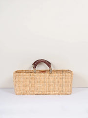 Reed Baskets with Leather Handles - ( 3 Sizes )