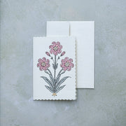 Hand Block Printed Greeting Card - Nargis Dusky Pink