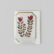 Concertina Botanical Red Flower Die Cut Mini Card