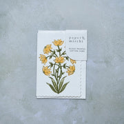 Hand Block Printed Greeting Card - Champaca Saffron