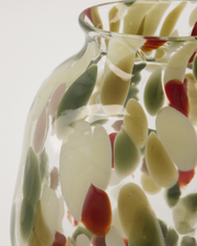 detail of Multi colour Dot Glass Vase