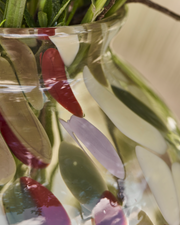 close up detail of the dots on the vase