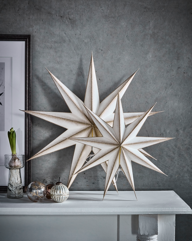 Paper 3D Stars in Champagne gold and Cream- featuring 2 sizes 