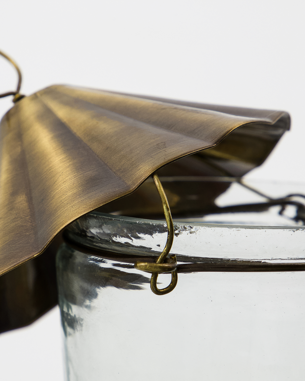 brass lid detail of LED Tea-light Holder