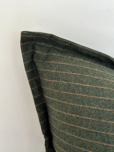 Eva Wool Blend Cushion  - Pine Green