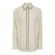 Blair Off White Blouse with Black Trim