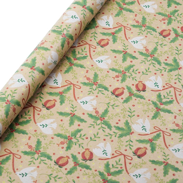 Brown folklore Christmas wrapping paper roll. Talking Tables. 