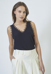 Perin Black Lace Singlet