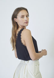 Perin Black Lace Singlet