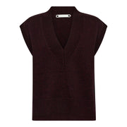 MajaCC V-Knit Vest in Wine Red