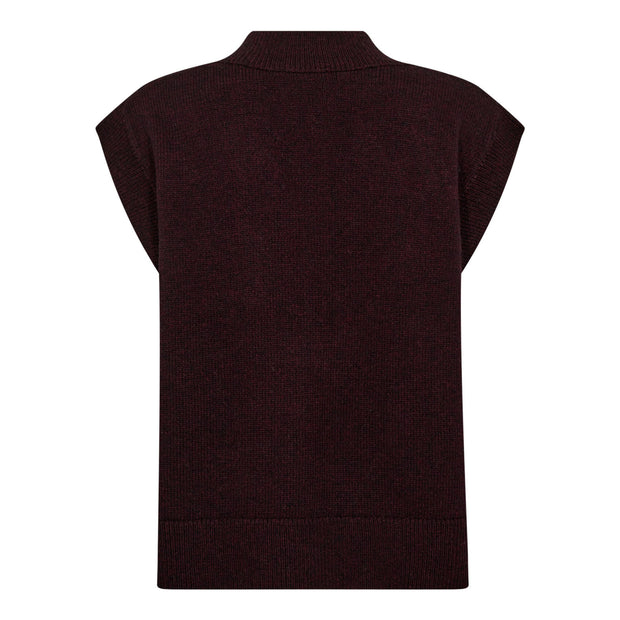 MajaCC V-Knit Vest in Wine Red