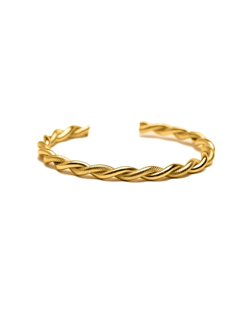 B057 Gold Twist Cuff Bangle