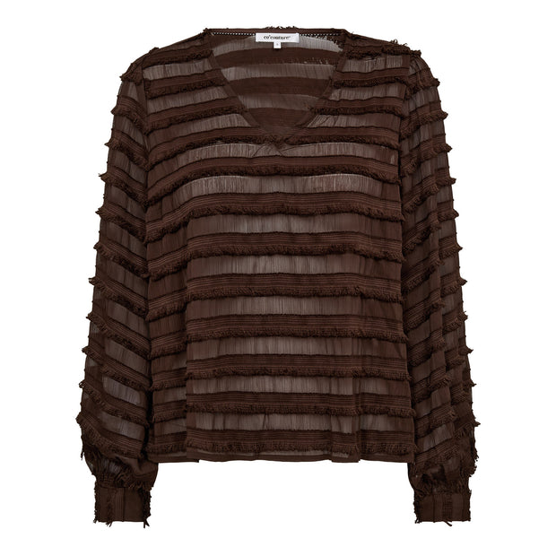 SivaCC V-Blouse in dark brown