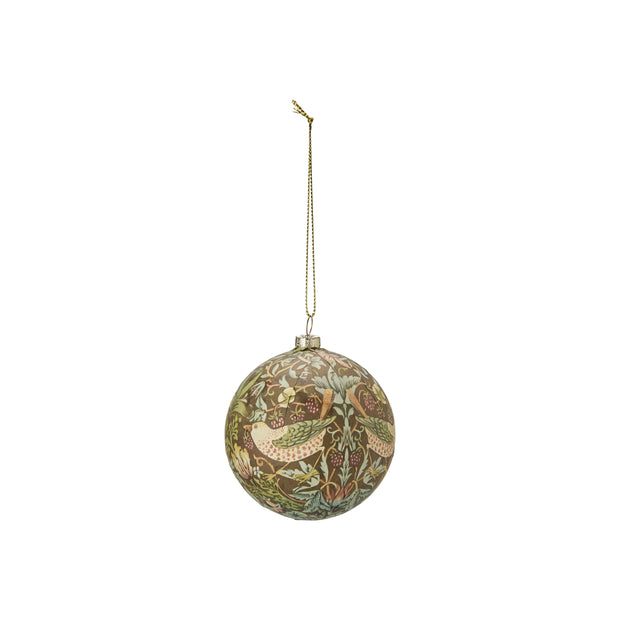 Decorative Christmas bauble style 3 with floral pattern on a white background