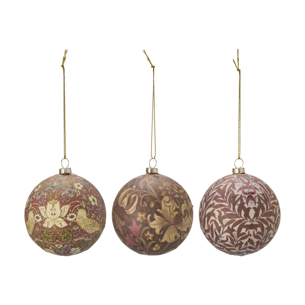 Delight Burgundy Christmas Bauble Ornaments in 3 styles