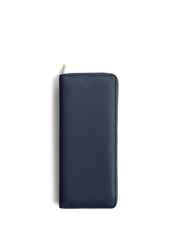 Navy Blue Jewellery Roll on white background 