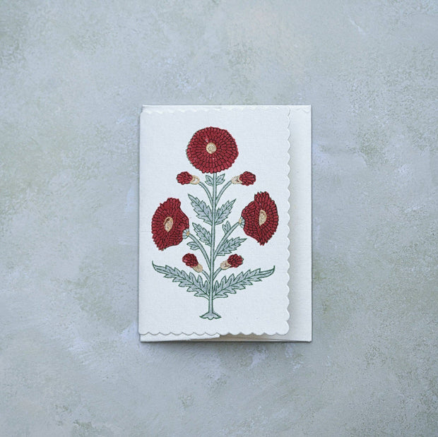 Hand Block Printed Greeting Card - GC Genda Sage