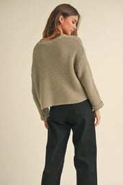 Oatmeal Round Neck Sweater Knitted Top