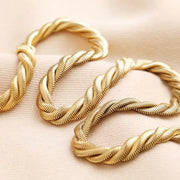 N088 Stainless Steel Braided Snake Chain Necklace in Gold