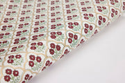 Block Printed Wrapping Paper Sheets - BP Trellis Cherry