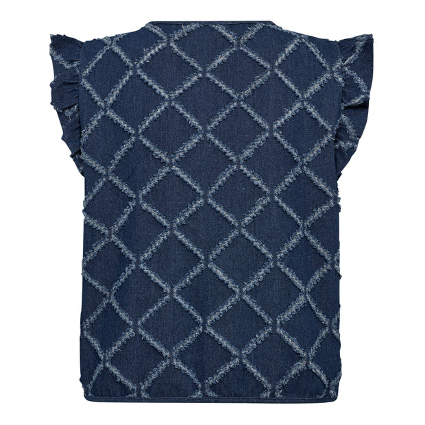 reverse detail Milan Denim Frill Vest