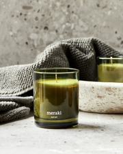 meraki Oud Leaf Scented Green Candle