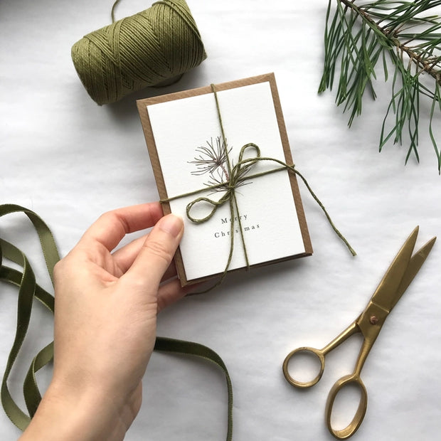 Botanical Woodland Foliage Mini Christmas Card