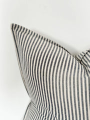 Navy and Cream Stripe 45x45cm Cushion - Darcy