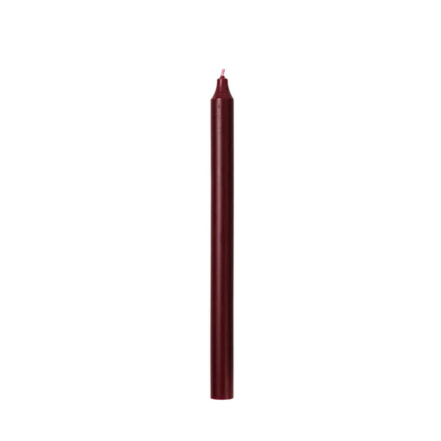 Long Rustic Dinner Candles, Burgundy
