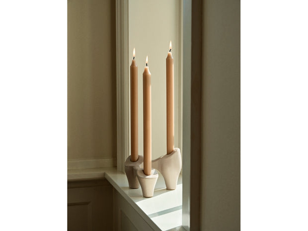 Long Rustic Dinner Candles, Walnut