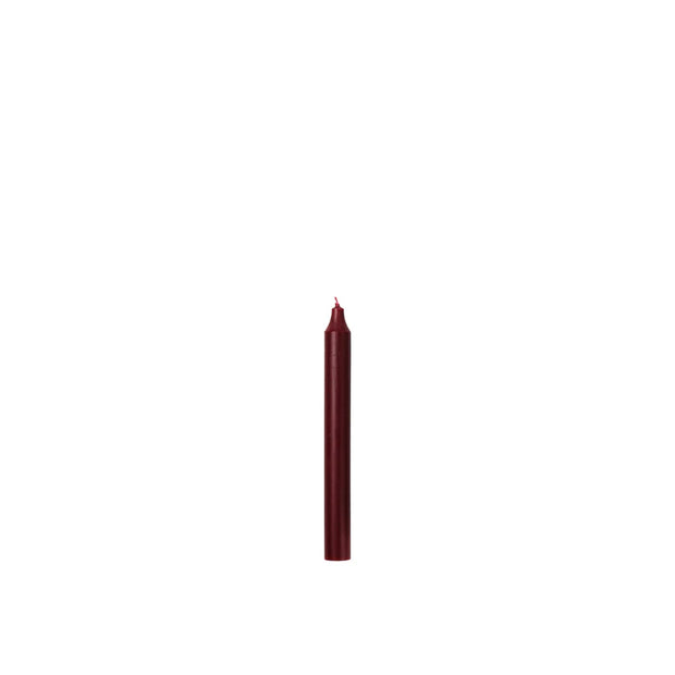 Short Rustic Dinner Candles, Burgundy