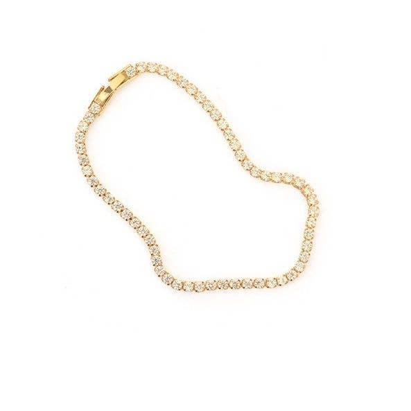 Cubic Zirconia Bracelet in Gold and Clear