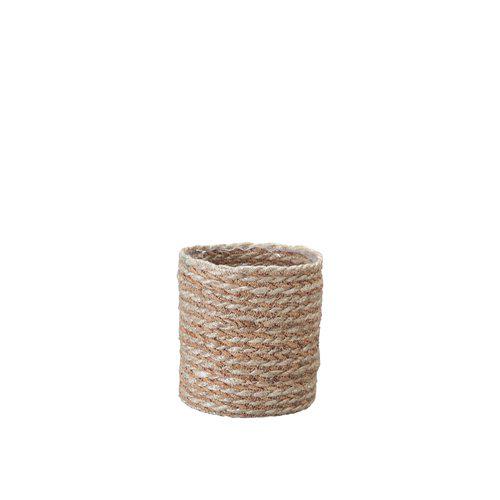 Natural stripe seagrass basket, lined with plastic 