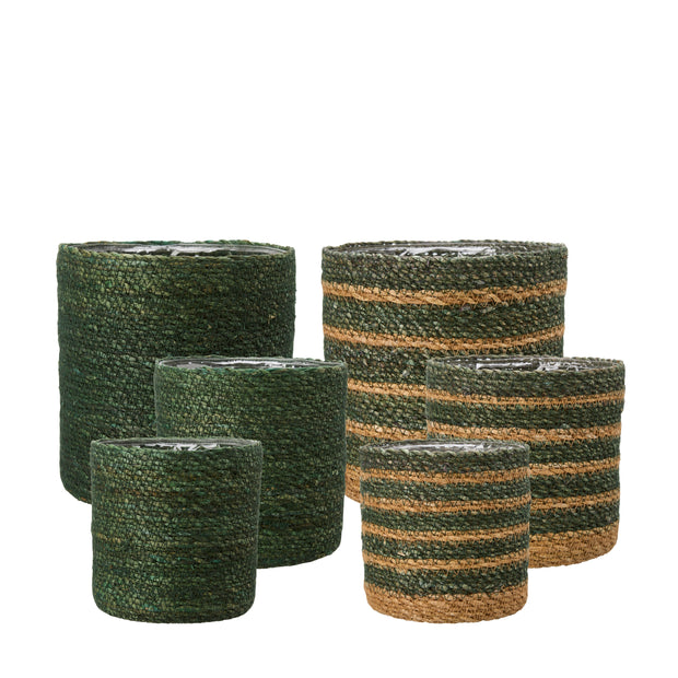 Belle Green & Natural Plant Pots